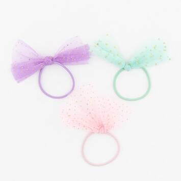 Tulle Bow Hair Ring 3 Pack